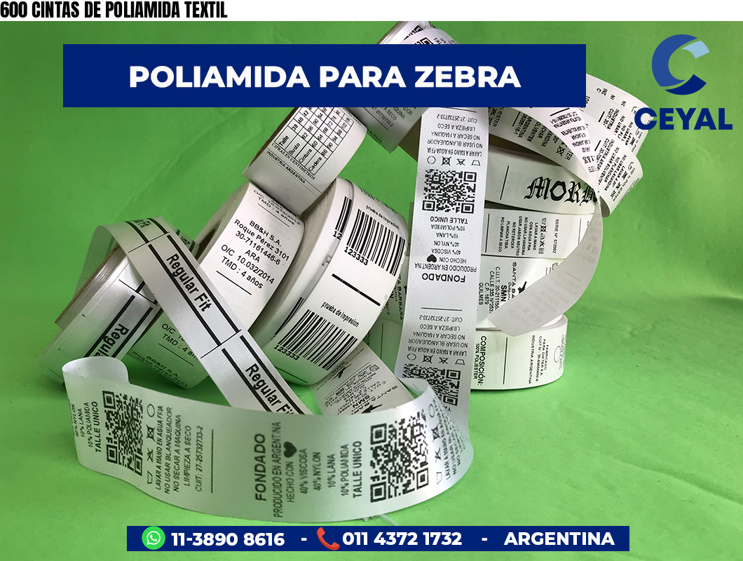 600 CINTAS DE POLIAMIDA TEXTIL