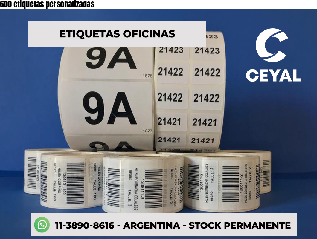 600 etiquetas personalizadas