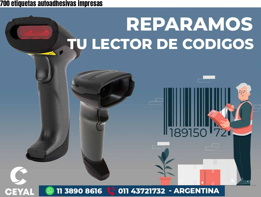 700 etiquetas autoadhesivas impresas