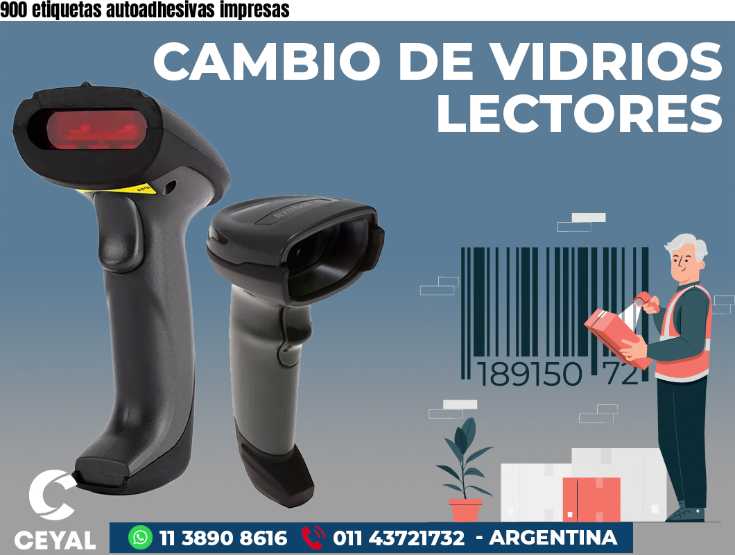 900 etiquetas autoadhesivas impresas