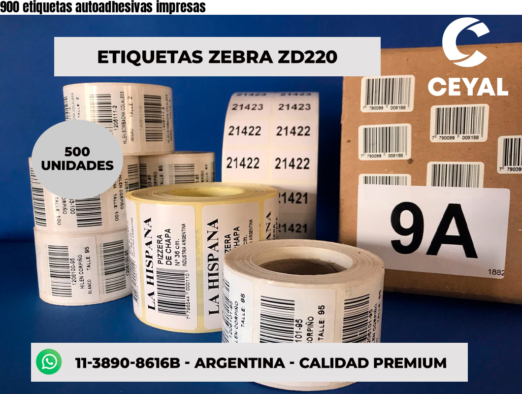 900 etiquetas autoadhesivas impresas