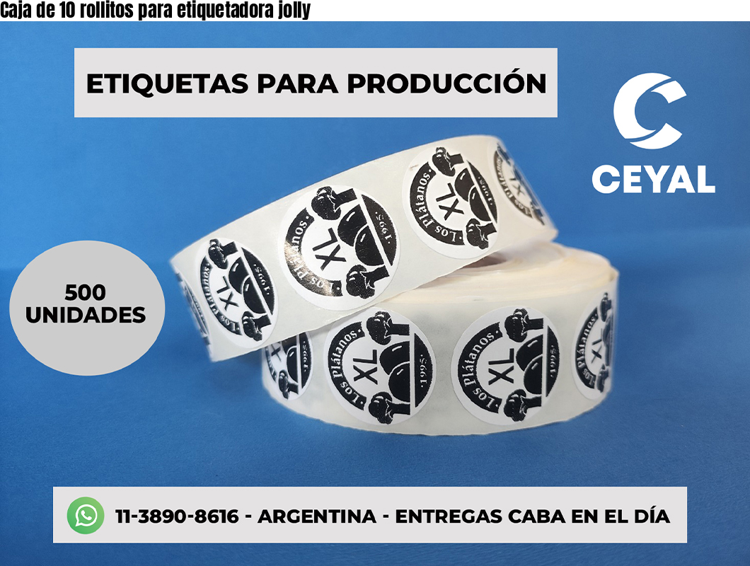 Caja de 10 rollitos para etiquetadora jolly