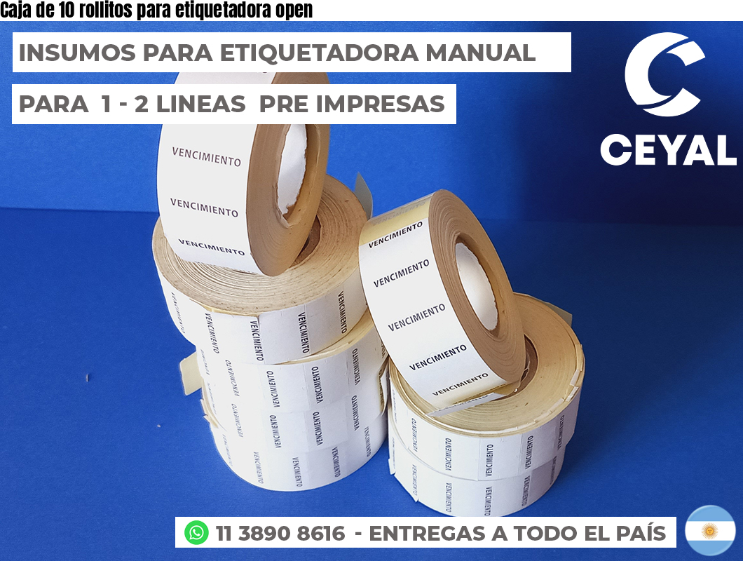 Caja de 10 rollitos para etiquetadora open