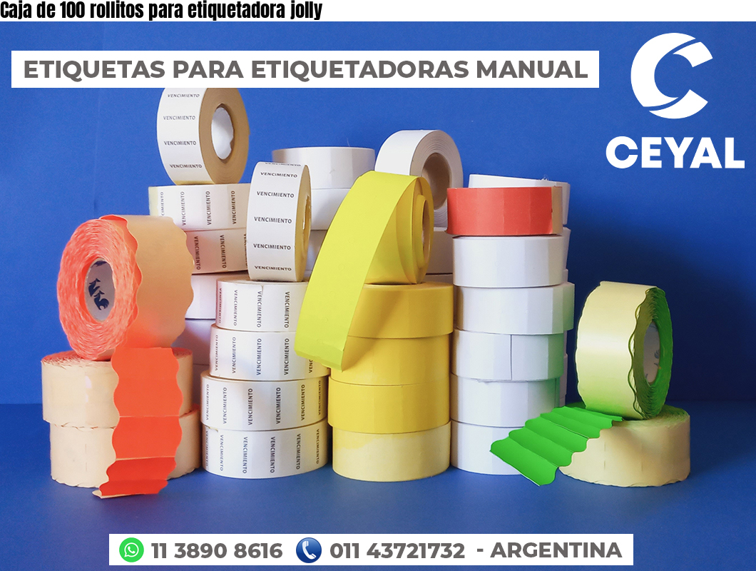 Caja de 100 rollitos para etiquetadora jolly