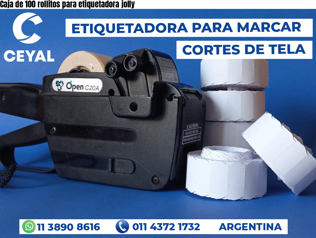 Caja de 100 rollitos para etiquetadora jolly