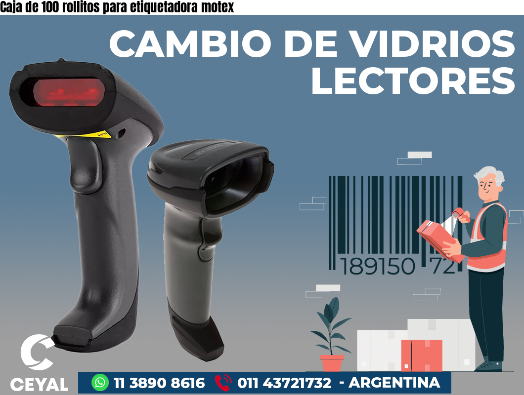 Caja de 100 rollitos para etiquetadora motex
