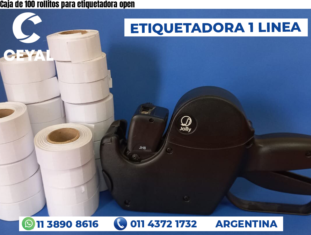 Caja de 100 rollitos para etiquetadora open