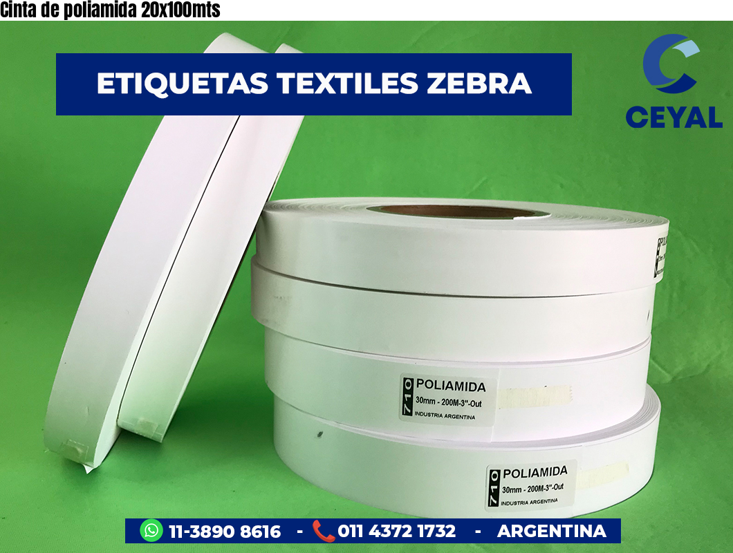Cinta de poliamida 20x100mts
