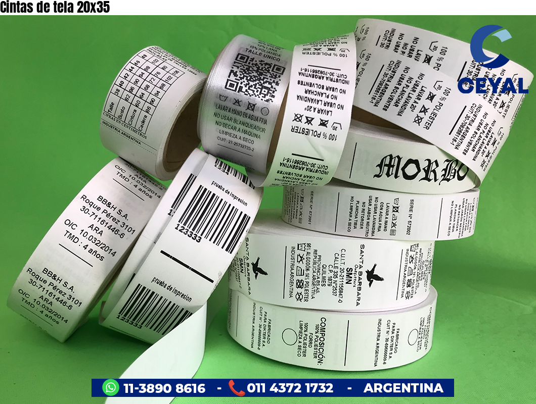 Cintas de tela 20x35