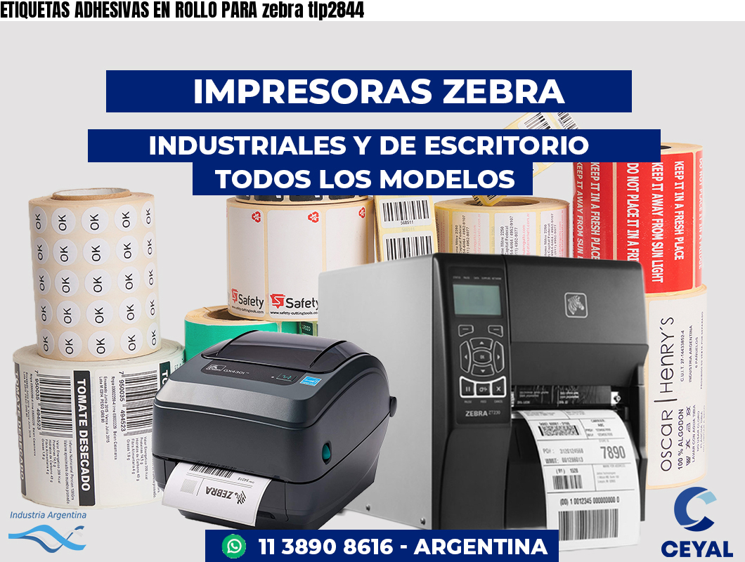 ETIQUETAS ADHESIVAS EN ROLLO PARA zebra tlp2844