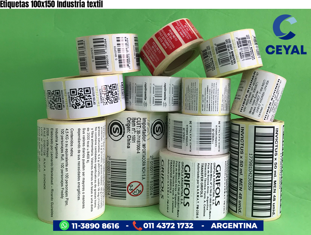 Etiquetas 100x150 Industria textil