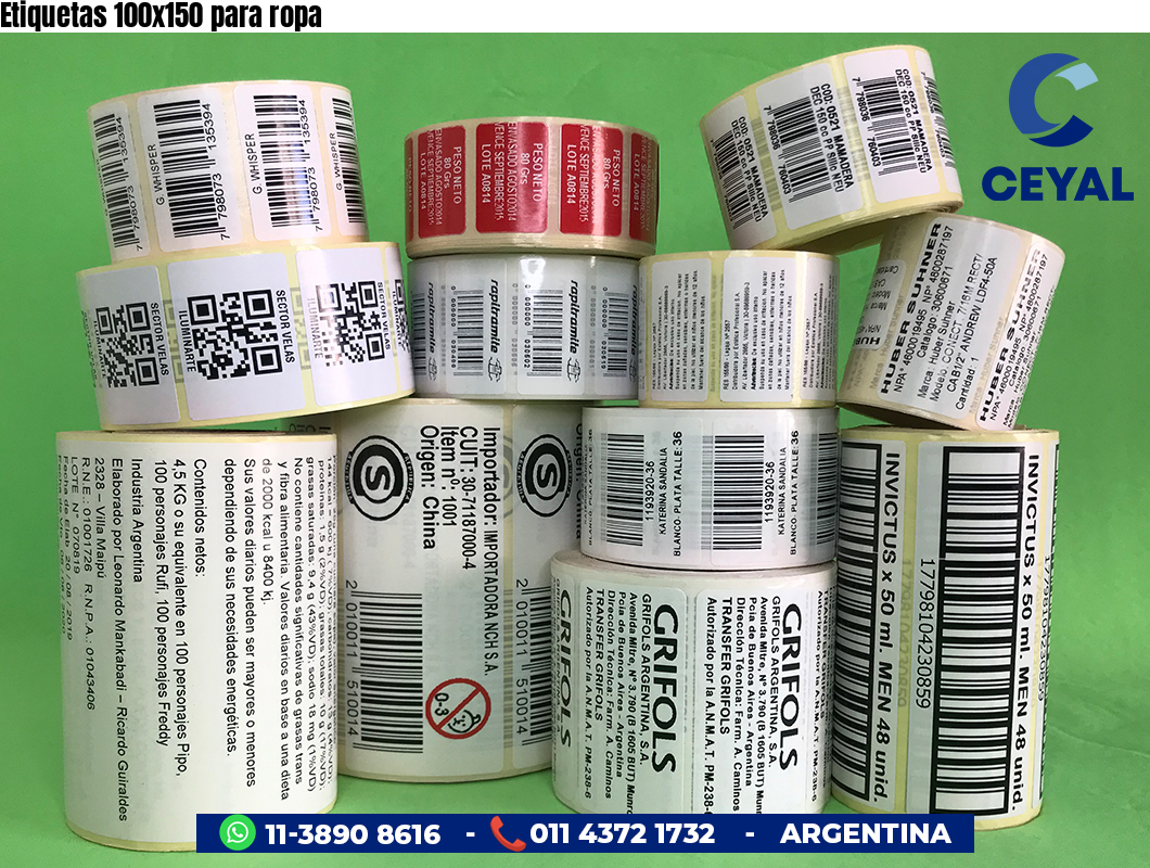 Etiquetas 100x150 para ropa