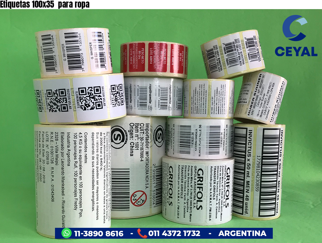 Etiquetas 100x35 para ropa