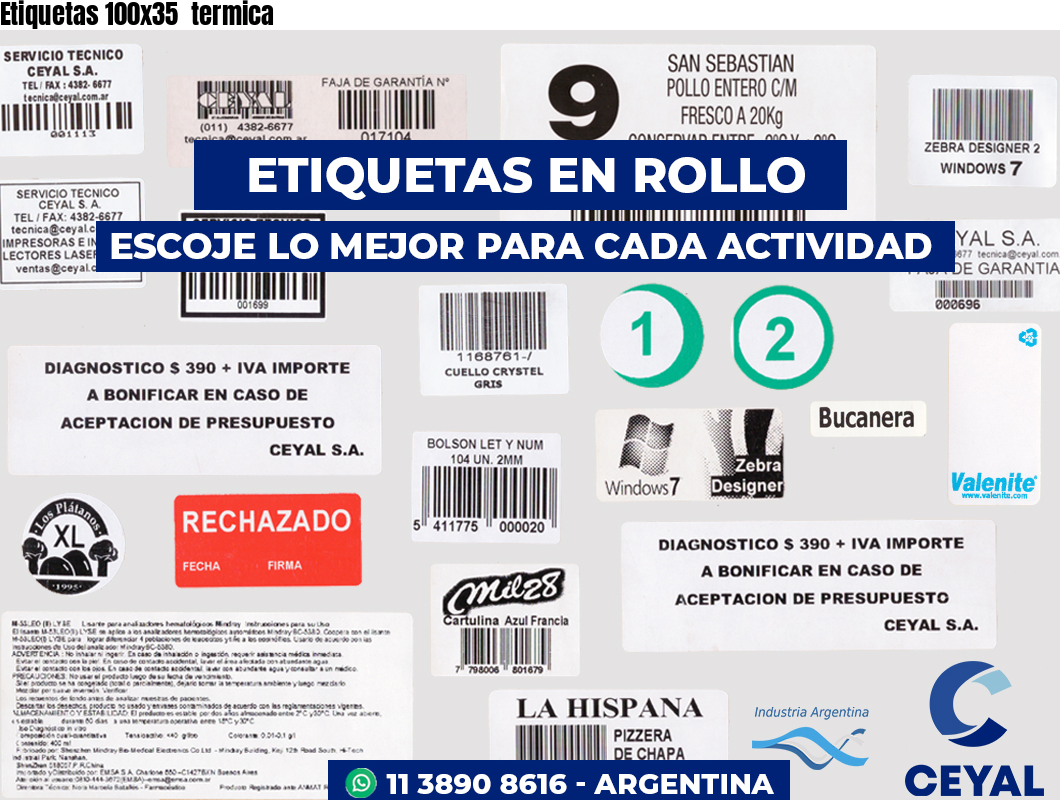 Etiquetas 100x35 termica