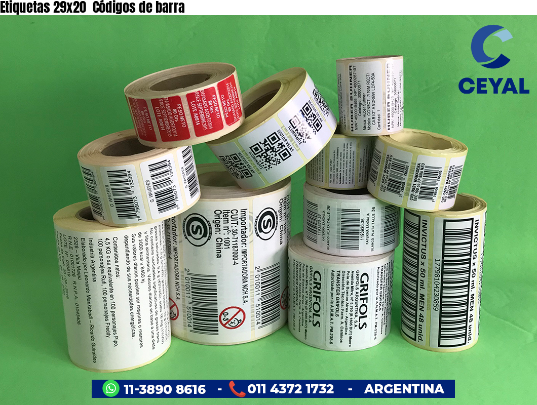 Etiquetas 29x20 Códigos de barra