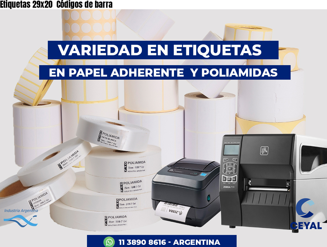 Etiquetas 29x20 Códigos de barra