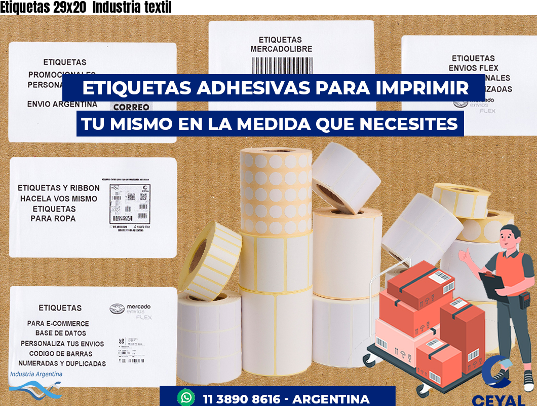 Etiquetas 29x20 Industria textil