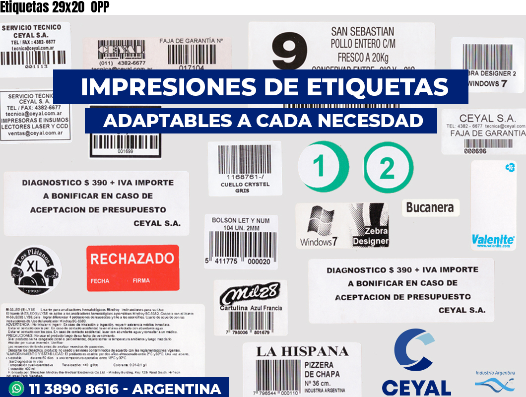 Etiquetas 29x20 OPP