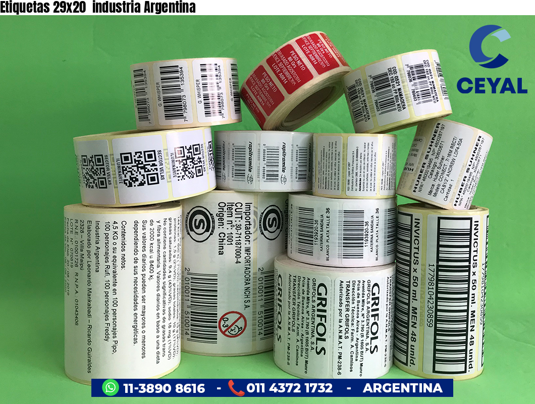 Etiquetas 29x20 industria Argentina