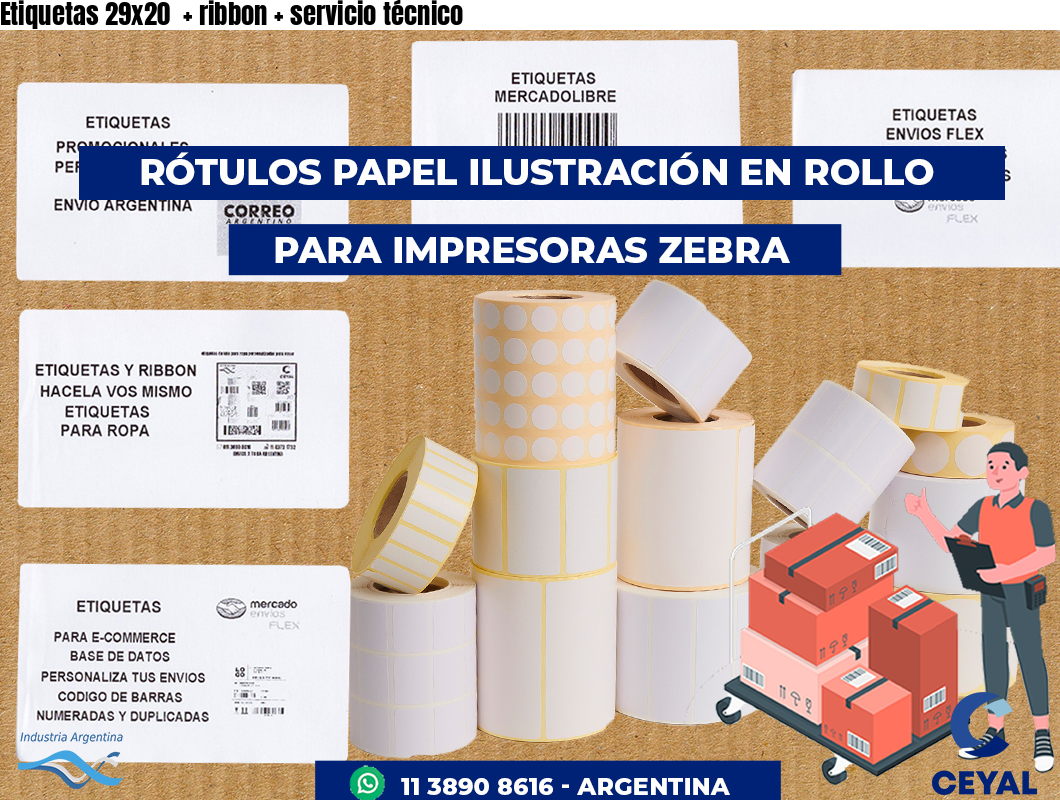 Etiquetas 29x20 ribbon servicio técnico