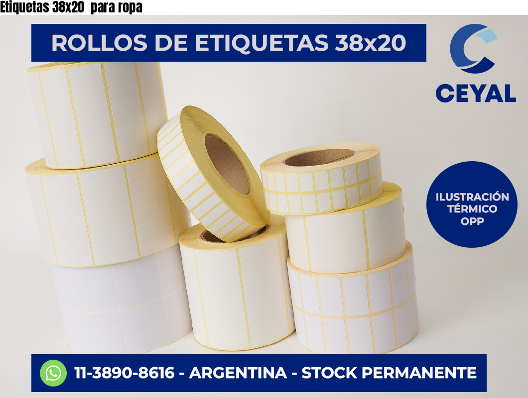 Etiquetas 38×20  para ropa