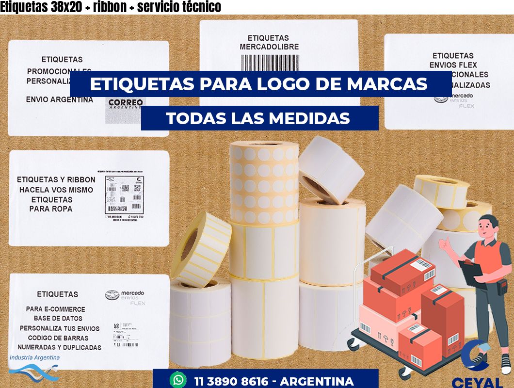 Etiquetas 38x20 ribbon servicio técnico