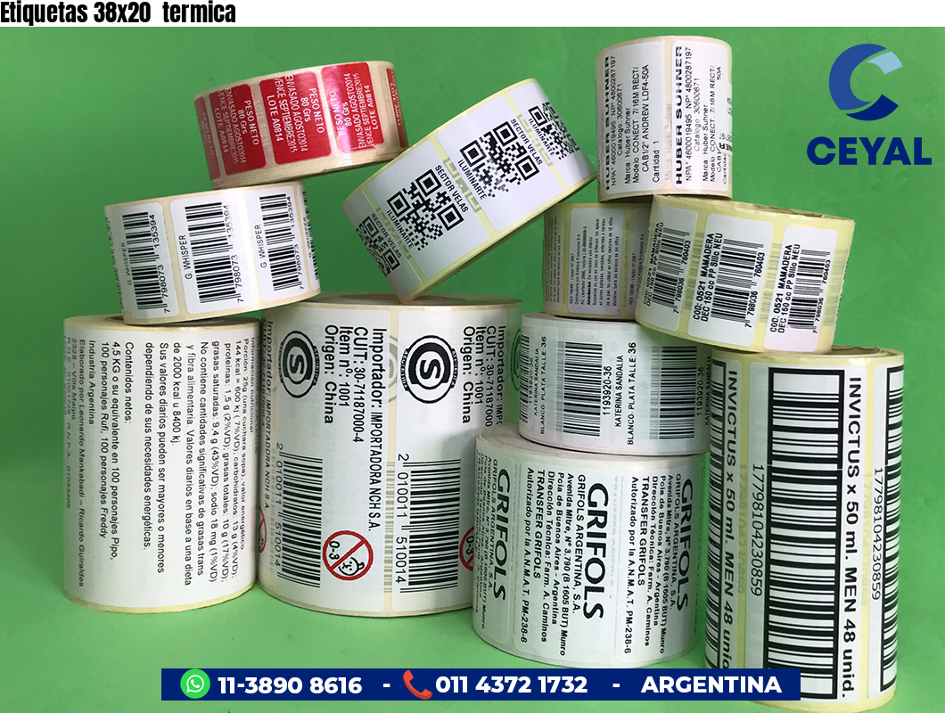 Etiquetas 38x20 termica