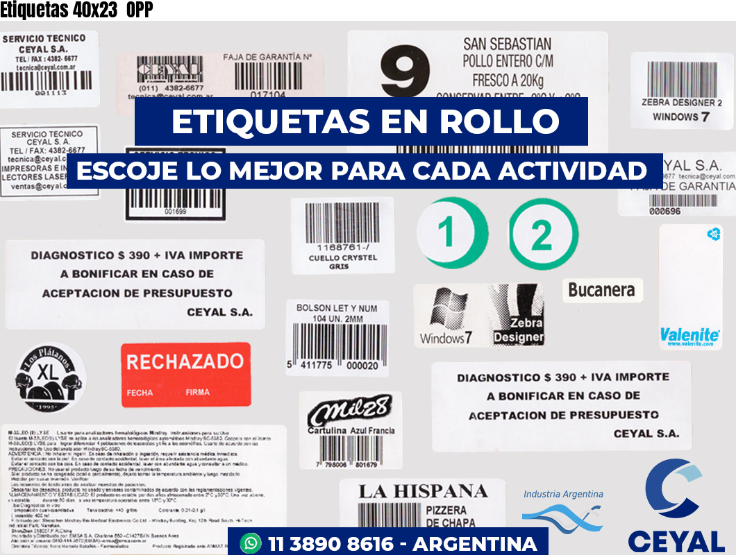 Etiquetas 40x23 OPP