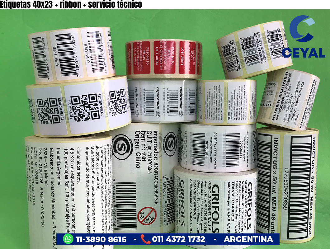 Etiquetas 40x23 ribbon servicio técnico