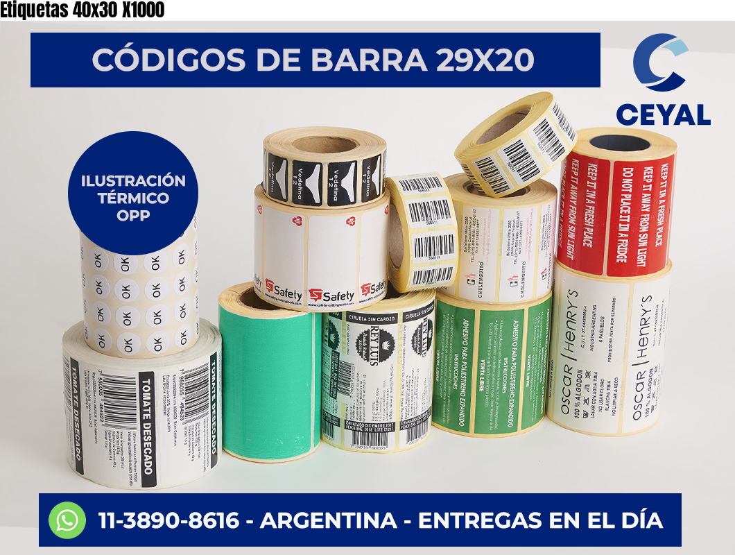 Etiquetas 40×30 X1000