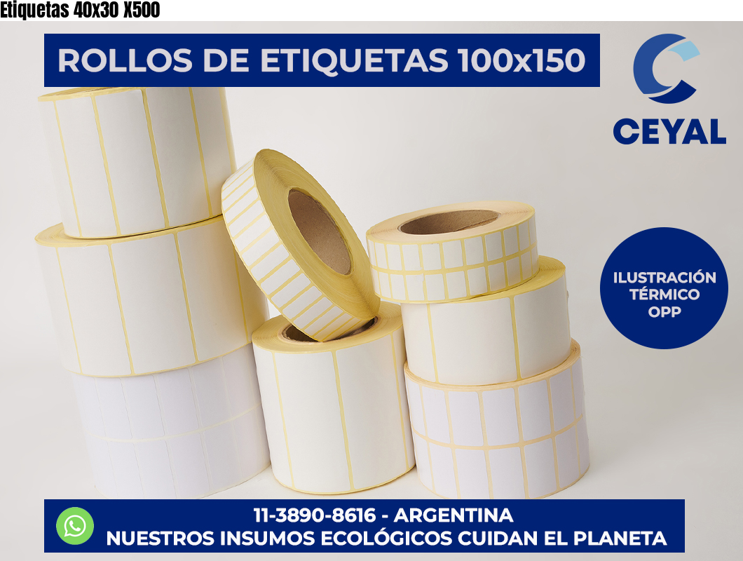 Etiquetas 40x30 X500