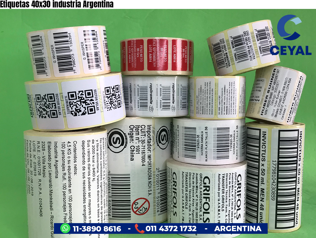 Etiquetas 40x30 industria Argentina