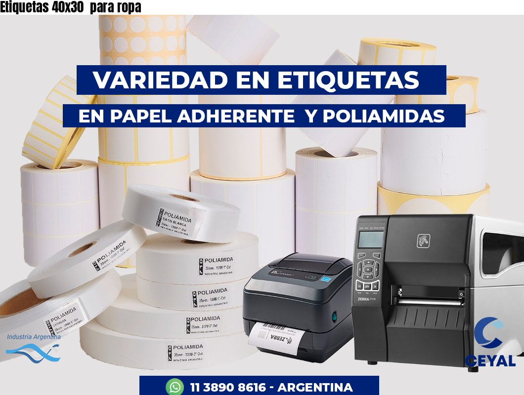 Etiquetas 40x30 para ropa