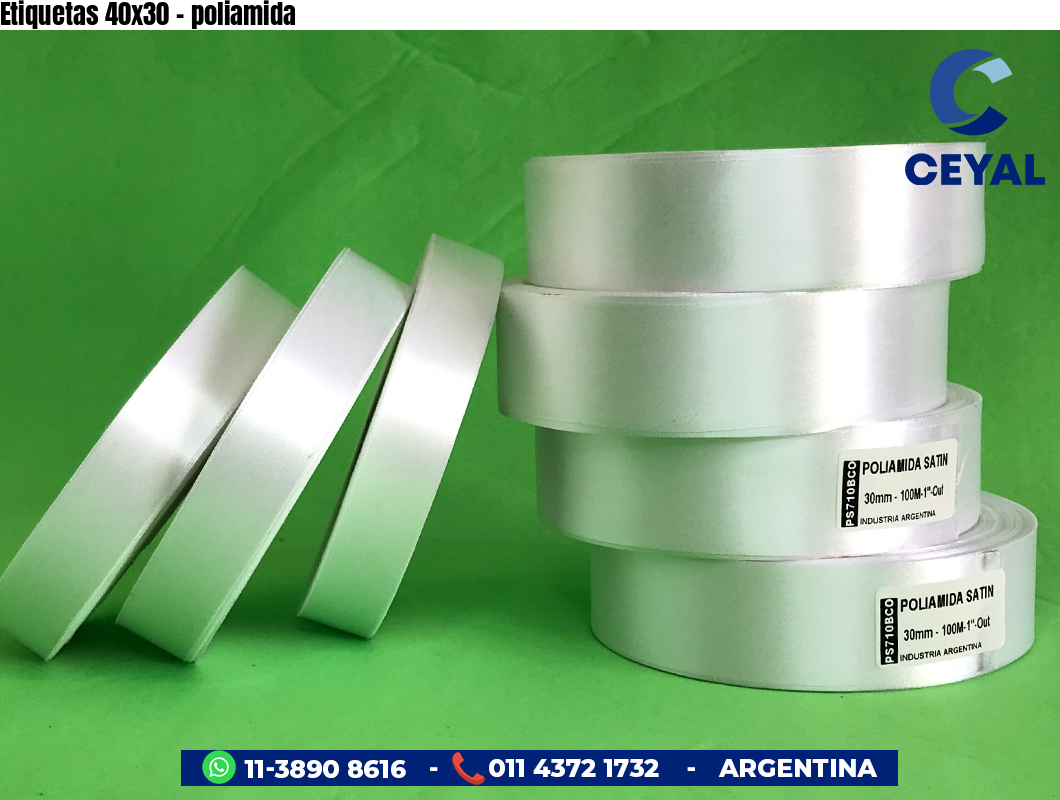 Etiquetas 40x30 - poliamida