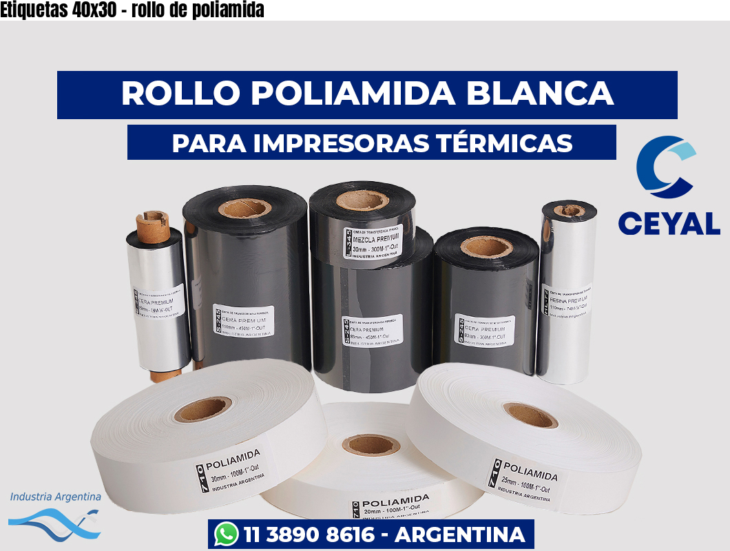 Etiquetas 40×30 – rollo de poliamida