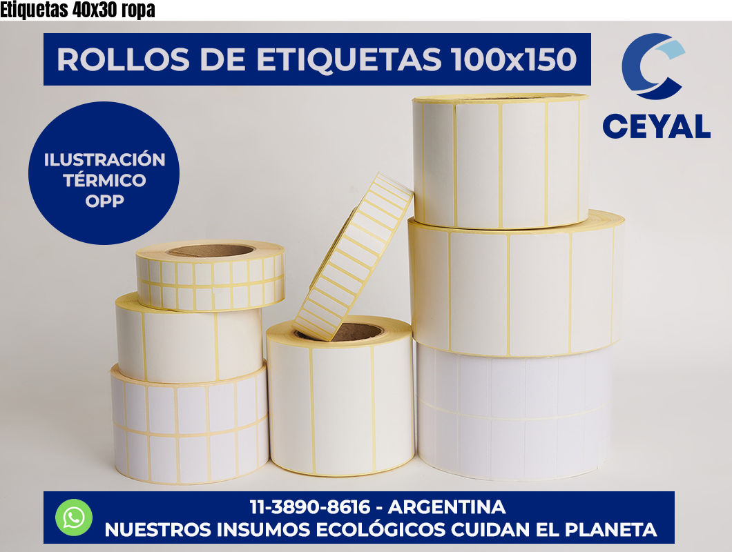 Etiquetas 40x30 ropa