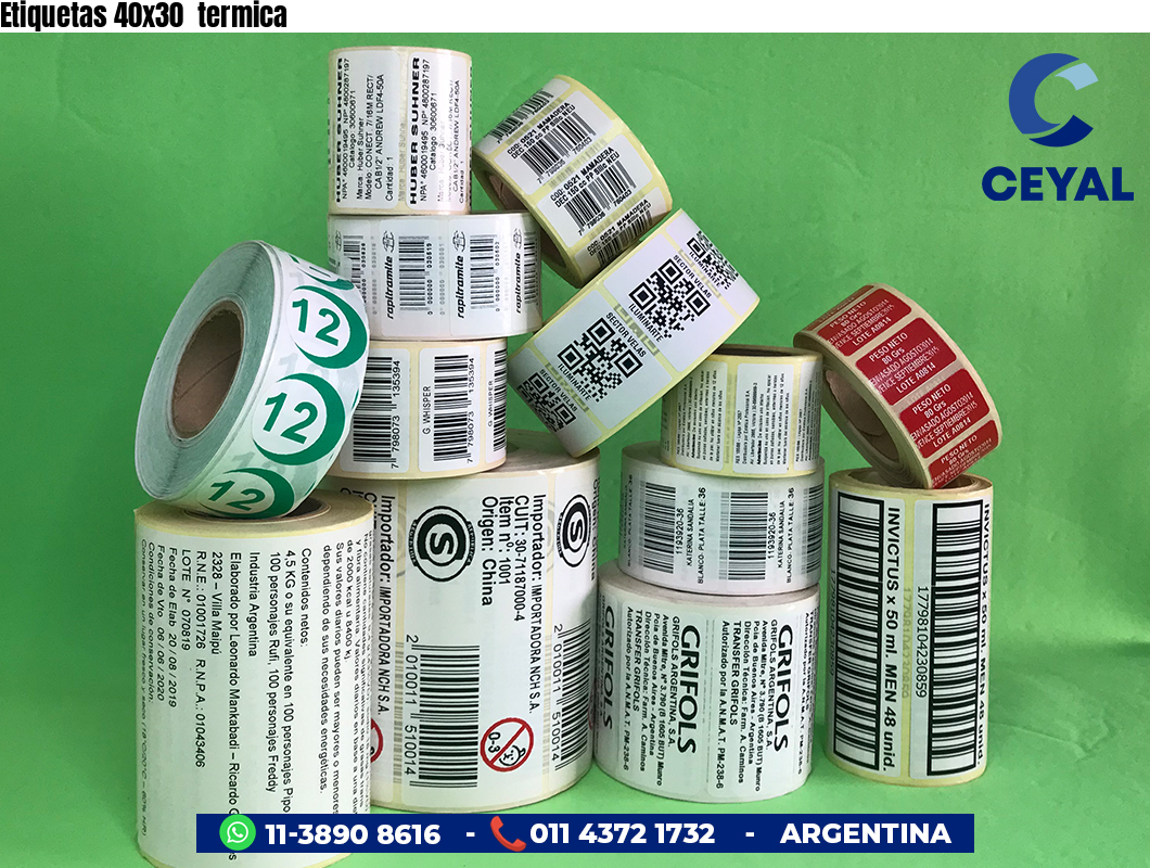 Etiquetas 40x30 termica
