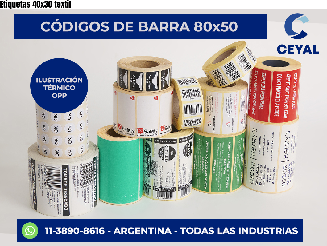 Etiquetas 40x30 textil