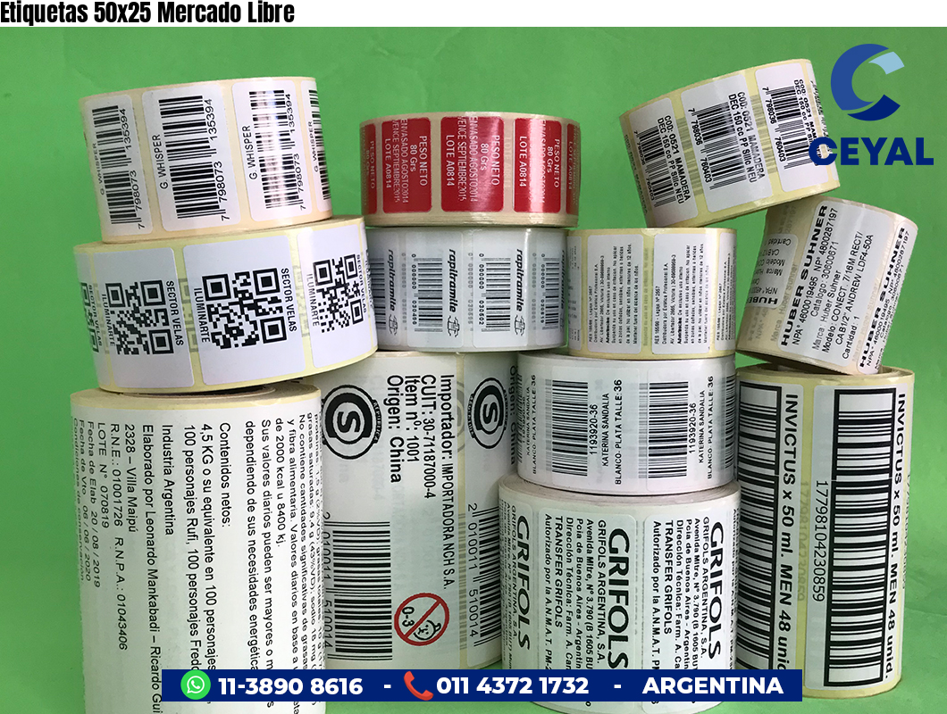 Etiquetas 50x25 Mercado Libre