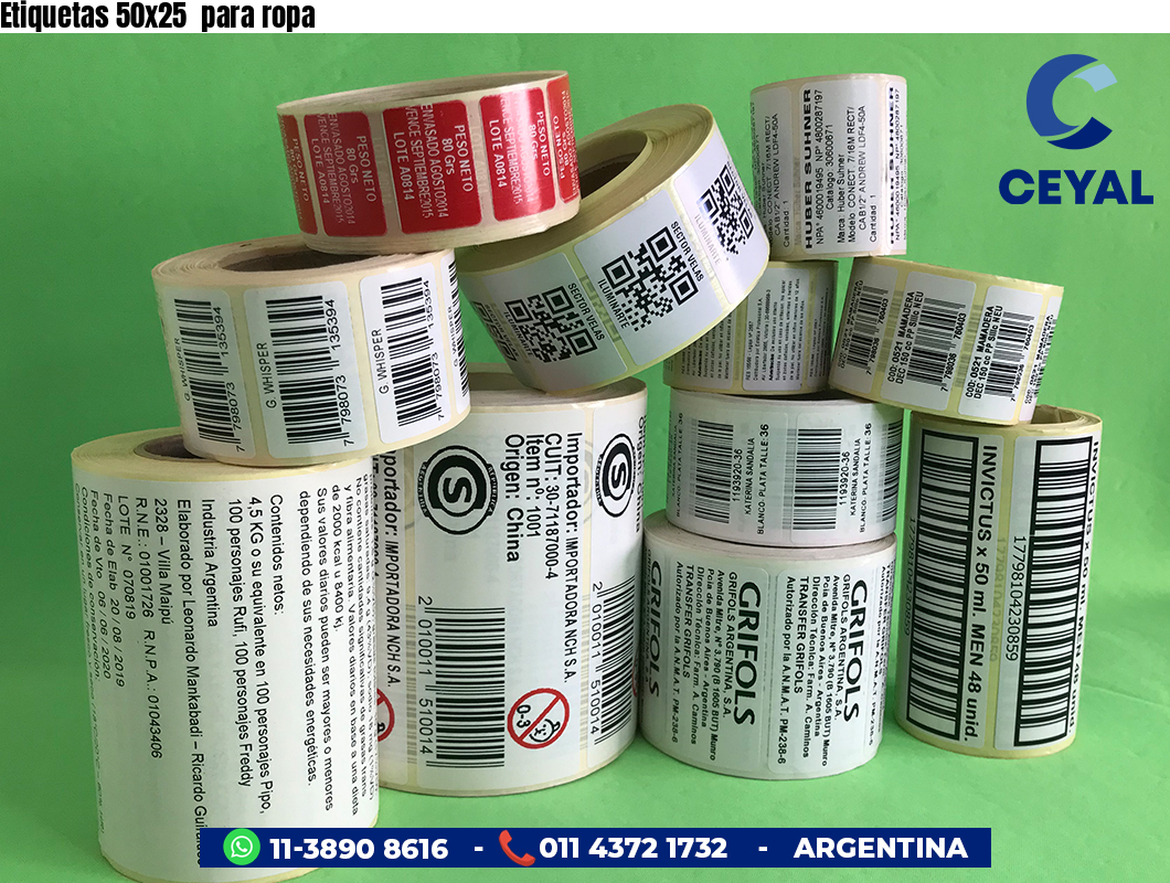 Etiquetas 50x25 para ropa