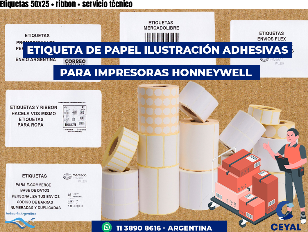 Etiquetas 50x25 ribbon servicio técnico