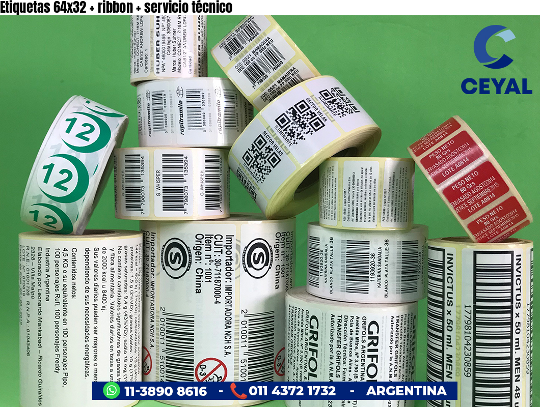 Etiquetas 64x32   ribbon   servicio técnico