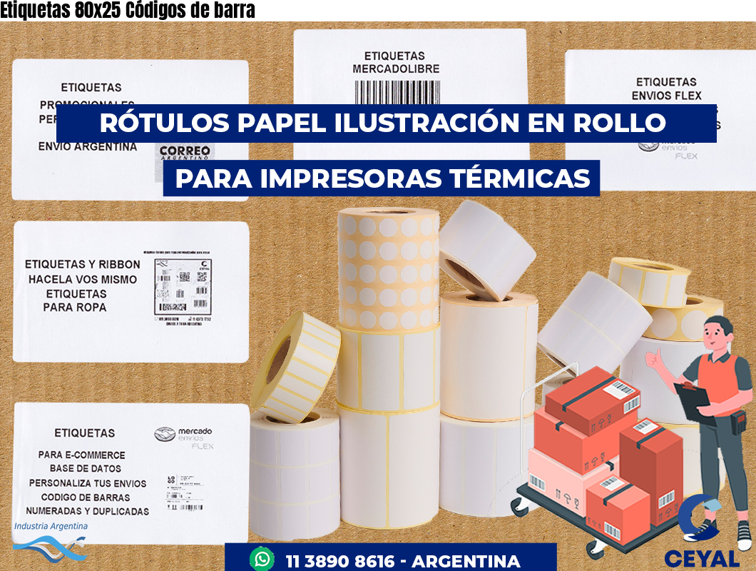 Etiquetas 80x25 Códigos de barra
