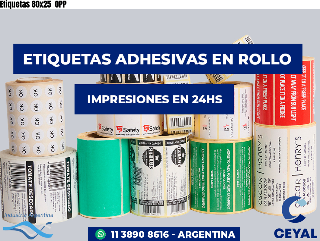 Etiquetas 80x25  OPP