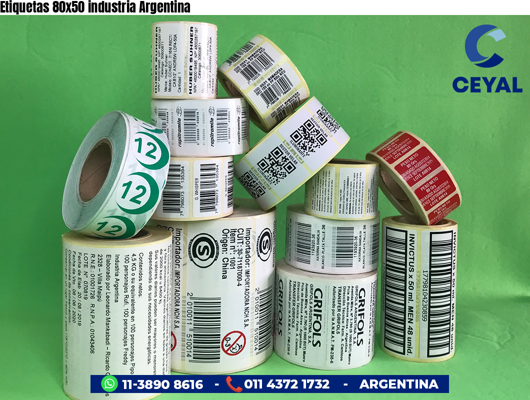 Etiquetas 80x50 industria Argentina