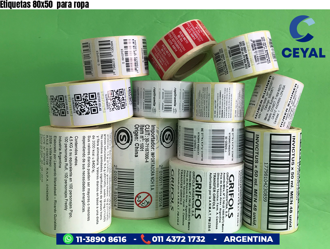 Etiquetas 80x50 para ropa