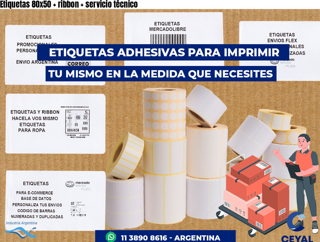 Etiquetas 80x50 ribbon servicio técnico