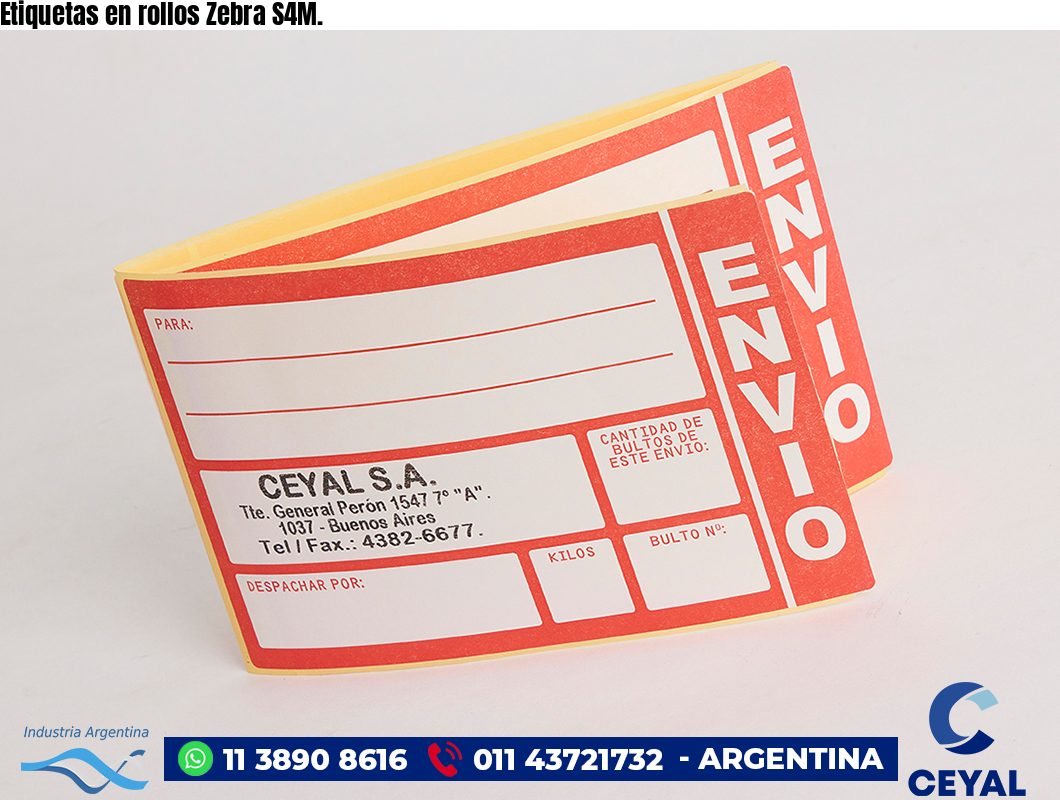 Etiquetas en rollos Zebra S4M.