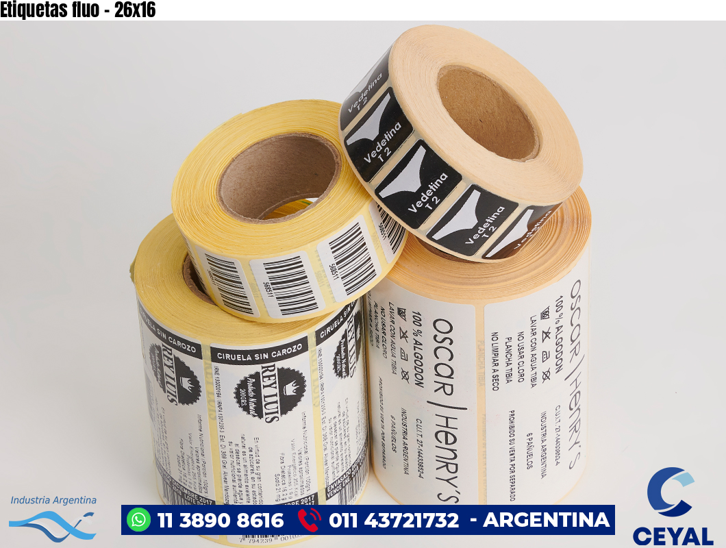 Etiquetas fluo - 26x16