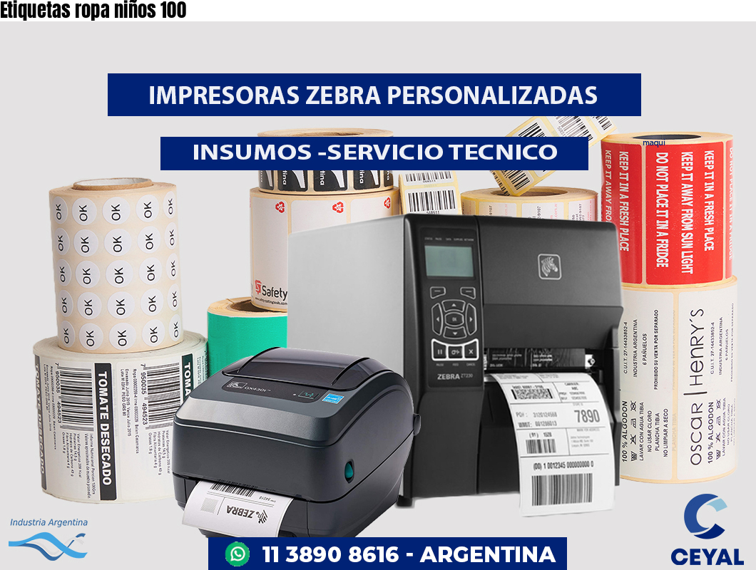 Etiquetas ropa niños 100